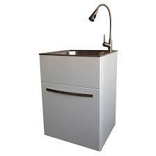 Stainless steel utility sinks are a highly durable choice, but lowe's offers other material options if you prefer something else. Westinghouse Stainless Steel Laundry Sink With Cabinet 9 5 White Ql063 Rona