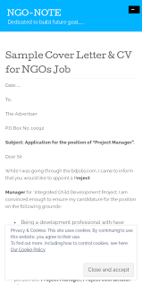 While i was going through the bdjobs.com, i came to inform that you would i worked actively to develop sustainable partnerships with various development actors, stakeholders, facilitated capacity building of partners ngos. Cover Letter For Ngo 20 Guides Examples
