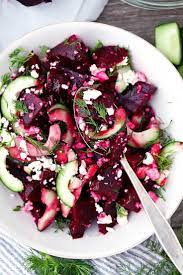 Beet Salad With Feta Cucumbers And Dill Recipe Beet Salad With Feta Food Healthy Recipes