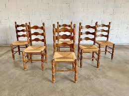 Check spelling or type a new query. Rare Antique French Ladder Back Dining Chairs With Rush Seats Set Of 6 Vinterior