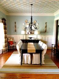 A dining table set for 12, placed on the home's great room. Free Download Decorating Ideas Beautiful Dining Room With Wallpaper On The Ceiling 500x667 For Your Desktop Mobile Tablet Explore 39 Decorative Wallpaper For Ceilings Wallpaper On Ceiling Pictures Ceiling