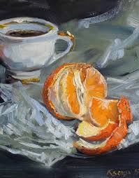 Black And White Still Life Oil Painting Apple Cup Still Life Original Oil Painting Mandarine Canvas Etsy Fine Art Painting Oil Original Oil Painting Original Oil