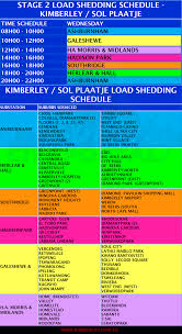 We will let you know if anything changes. Pt Loadshedding Dayly Wednesday Kimberley City Info