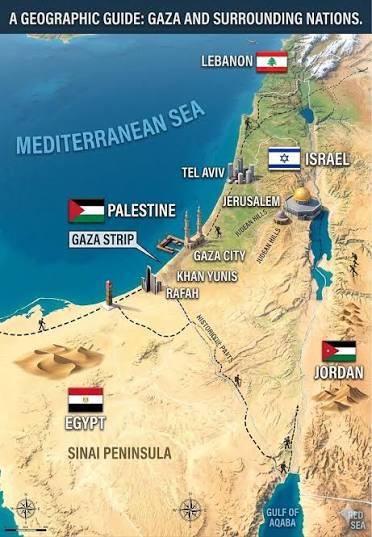 Gaza & Surrounding Nations – Geographic Guide Explore Gaza's strategic location along the Mediterranean coast between Israel and Egypt. Key fact: the Gaza Strip is a narrow coastal enclave connecting Africa and