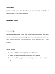 Kajian mengenai isu pencemaran udara di bandaraya kuala lumpur bahagian a: Instrumen Kajian