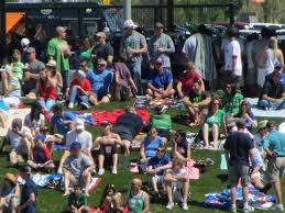 fans in the lawn seating picture of sloan park mesa