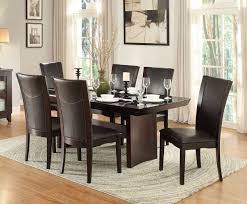 Daisy Glass Insert Dining Room Set W Dark Brown Chairs Dining Room Combo Brown Dining Room Table Brown Dining Room
