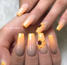 «✨ neon yellow, ombre and encapsulated glitter hearts on coffin nails 👌 • 💅 nail artist: Pin On Manicure And Nail Art
