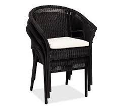 Palmetto All Weather Wicker Stacking Armchair Black Black Patio Furniture Outdoor Wicker Chairs Outdoor Furniture Collections
