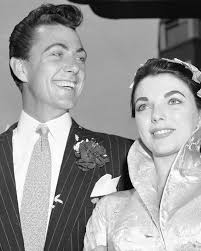 ♡ 𝓙𝓸𝓪𝓷 & 𝓜𝓪𝔁 ♡ (TW: sexual abuse, rape) •Joan Collins and Maxwell  Reed are photographed outside of Londons Caxton Hall following their  wedding ceremony, 1952. 🎭 Starting her film career in