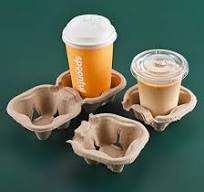 Disposable Coffee Plastic Cups Take-out Packing Pulp Cup Holders  Biodegradable Drink Paper Cup Holders