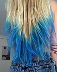 Hair dye is a great way to shake up your normal style and express your personality. Blonde Hair With Bright Blue Dip Dye Ombre Ends Hair Dye Tips Blue Tips Hair Dip Dye Hair