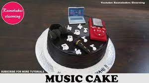 Diligent chocolate slice cake mascot design style working from home with laptop. Music Theme Birthday Cake With Ipod Headphones Mic Laptop Music Notes Decorating Tutorial Classes Youtube