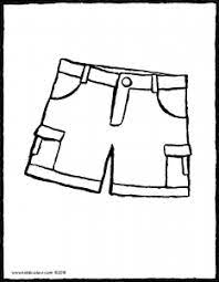 Clothes for kids printable colouring page. Shorts Kiddicolour