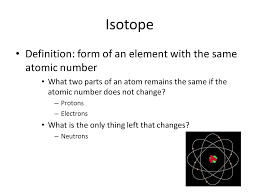 Isotope Definition Form Of An Element With The Same Atomic Number Ppt Video Online Download