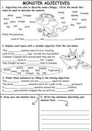 Monster Adjectives Reading Worksheets Halloween Worksheets Halloween Lesson