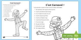 1779 x 2518 jpeg 221kb. Fiche De Lecture Et Coloriage Le Clown Carnaval
