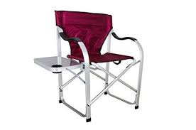 Stylish Camping Sl1215 Burgundy Heavy Duty Folding Camping Director Chair With Side Table Read Camping Table Folding Camping Chairs Camping Chairs