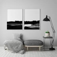 Large Black And White Framed Prints Set Of 2 Minimalist Wall Art Print Brush Strokes Large Minimalism Ink Scandinavian Modern Abstract Poster Black And White Printable Minimalist Wall Art Wall Art Prints Modern Art Prints Artworks