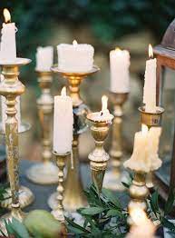 R star set of 3 gold candlestick stand, wedding/dinning table decorative candle holder, golden candlelight dinner candle holder. Vintage Gold Candlesticks And White Candles Wedding Centerpiece Vintage Wedding Centerpieces Candle Wedding Centerpieces Elegant Winter Wedding