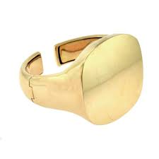 maison martin margiela large 18k rose gold signet style cuff