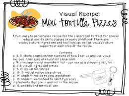 Visual Recipe For The Special Ed Classroom Mini Tortilla Pizzas Visual Recipes Life Skills Classroom Life Skills Class