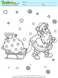 They are all free to print, and the kids will love coloring them in. Santa Sleigh Coloring Sheet Turtle Diary