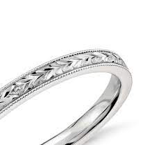 Hand Engraved Wedding Ring In 14k White Gold Blue Nile Pretty Wedding Rings Classic Wedding Rings Black Diamond Wedding Rings