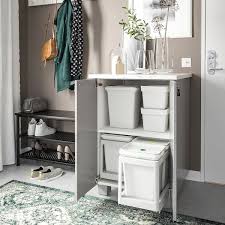 Hallbar Avfallssorteringslosning Med Utdrag Ljusgra Rymd 22 L Ikea In 2021 Ikea Recycling Station Kitchen Cupboard Bin