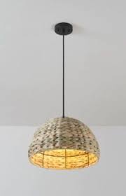 Globe Electric Corbin 1-Light Black Pendant Lighting with Woven Twine Shade 