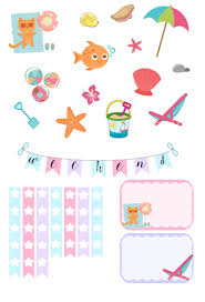 Free returns high quality printing fast shipping Dodo Charms Beach Themed Sticker Kit Themed Stickers Free Planner Stickers Sticker Kits