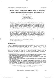 C/o faculty of economics & administration university of malaya. Pdf Hedonic Analysis Of The Impact Of Flood Events On Residential Property Values In Malaysia A Study Of Willingness To Pay Nur Hafizah Ismail Academia Edu