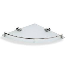Corner glass wall bathroom shelves, wall mounted single glass. Bathroom Accessories Waldorf Polished S S Corner Glass Shelf By Empire Industries Kitchensource Com