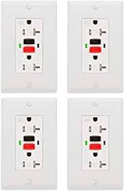 Gfci outlets can be a little tricky. Gfci Outlet 20 Amp 4 Pack Ul Listed Tamper Resistant Weather Resistant Receptacle Indoor Or Outdoor Use Led Indicator With Decor Wall Plates And Screws White Amazon Com