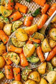 I did have extra squash & zucchini left over that i could just sauté. Garlic Herb Roasted Potatoes Recipe With Carrots And Zucchini Roasted Vegetables Recipe Eatwell101