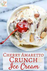 Cherry Almond Amaretto Crunch Recipe Almond Ice Cream Almond Recipes Banana Ice Cream