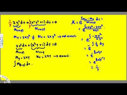 Non Exact Differential Equation With Integrating Factor Example Differential Equations Equations Equation