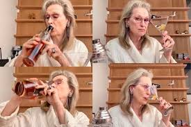 Meryl Streep Sipping Scotch From The Bottle While Singing In A Bathrobe Is A Mood