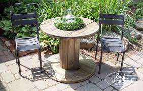 They are perfect for a patio table! Industrial Spool Table Eight Hundred Furniture