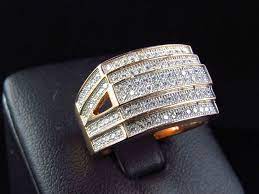 Clear Vvs1 Round Diamond Ring 3d Iced Out Pinky Band 18k Rose Gold Over For Mens Mens Engagement Rings Diamond Rings For Men Men Diamond Ring