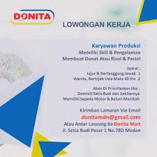 Temukan karir pekerjaan pabrik di kota belawan dan lowongan kerja yang serupa disini. Lowongan Kerja Karyawan Produksi Memiliki Skill Pengalaman Membuat Donat Atau Risol Pastel Syarat 1 Jujur Bertanggung Donat Pastel Kesetiaan