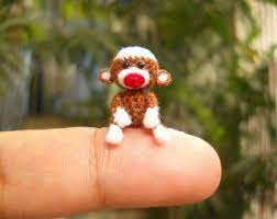 Crochet Sock Monkey 2 Inches Amigurumi Miniature Monkey Etsy Crochet Sock Monkeys Miniature Sock Monkey Sock Monkey