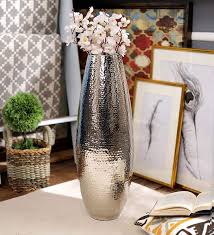Get it as soon as wed, jun 16. Buy Swhf White Metal Extra Large Hammered Vase For Home Decor Can Be Placed On Table And Floor For Decoration Decorative Flower Pot Chrome Finish Online At Low Prices In
