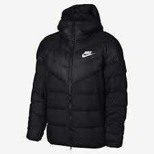Black And White Nike Jacket Mens Nike Sportswear Windrunner Down Fill Hooded Puffer Jacket Nike Com Mens Outfits Nike Clothes Mens Mens Jackets