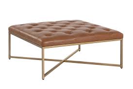 Ottoman oversized ottoman leather upholstered coffee table round, source: Calgary Endall Square Coffee Table Ottoman Camel L2 Interiors
