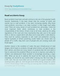 Introduction road accident is a serious problem in malaysia. Road Accidents Free Essay Example