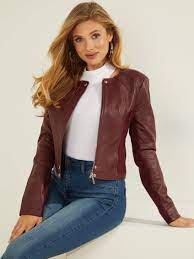 Viper Faux Leather Moto Jacket Guess In 2021 Faux Leather Moto Jacket Moto Jacket Leather Moto Jacket