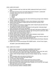 Soal essay tentang kebugaran jasmani beserta jawaban. Soal Essay Pjok