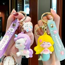 WISHKEY Mermaid and Unicorn-Themed Keychain with Sticky Hooks, Accessories  Keyrings with Hand strap for Bag pack, Purse, Cute Silicone Keyrings for  Kids and Adults, (Pack of 2, Assorted) : Amazon.in: Bags, Wallets