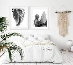 Surf And Ocean Print Set Surfer Poster Surfing Print Boho Digital Print Black And White Surf Beach Room Decor Surf Bedroom Beachy Room
